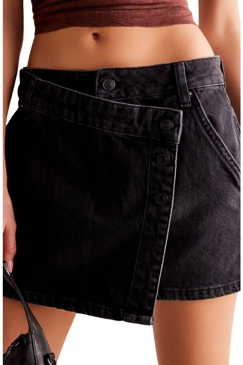 Wynne Wrap Denim Miniskirt, Alternate, color, ECLIPSE