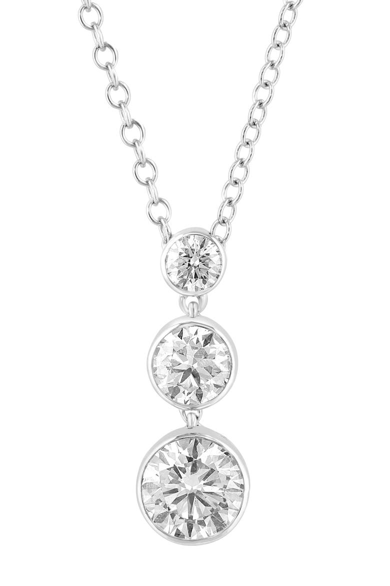Lab Grown Diamond Pendant Necklace, Main, color, SILVER
