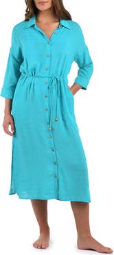 La Blanca Sea Cover Button-Up Cover-Up Dress