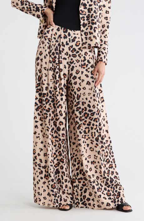 Nova Print Pleated Wide Leg Pants