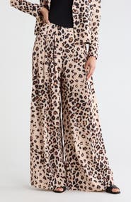 L'AGENCE Nova Print Pleated Wide Leg Pants