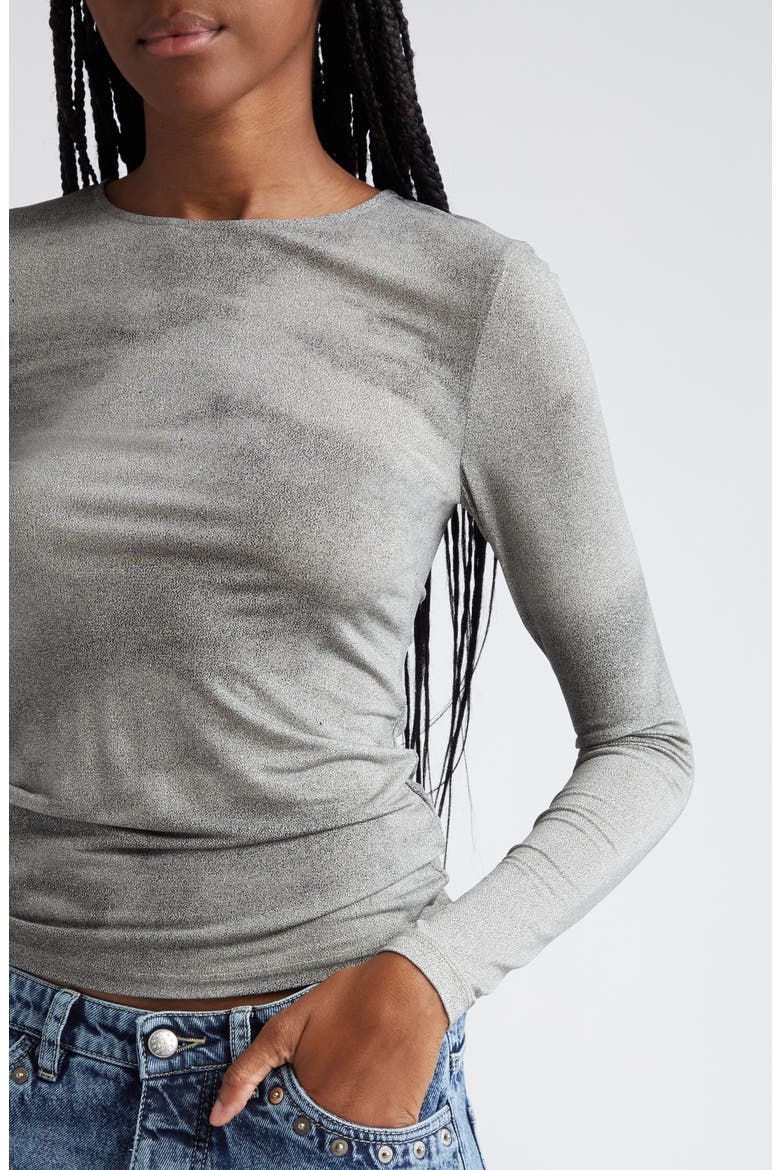 Arcangel Semisheer Long Sleeve Top, Alternate, color, MID GREY