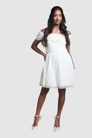 Coast Bardot Embellished Bridal Mini Dress
