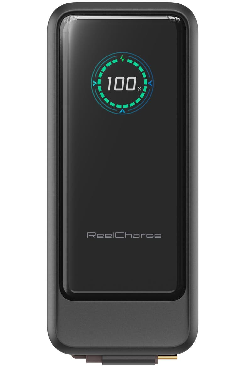 ReelPro 67W Power Bank 15,000 mAh with Retractable Cable, Alternate, color, Grey