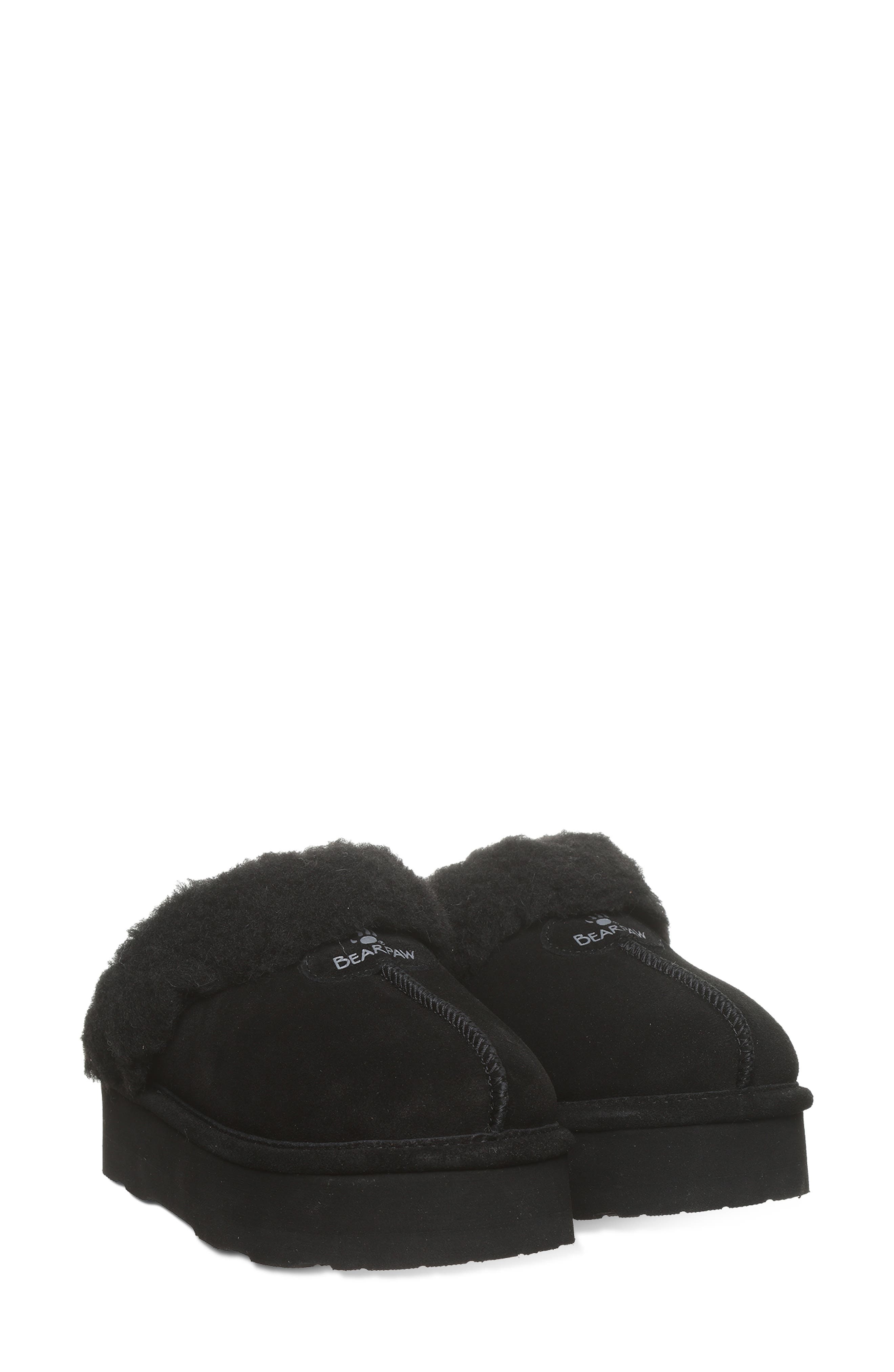 Retro Loki Suede Slipper, Main, color, BLACK SOLID