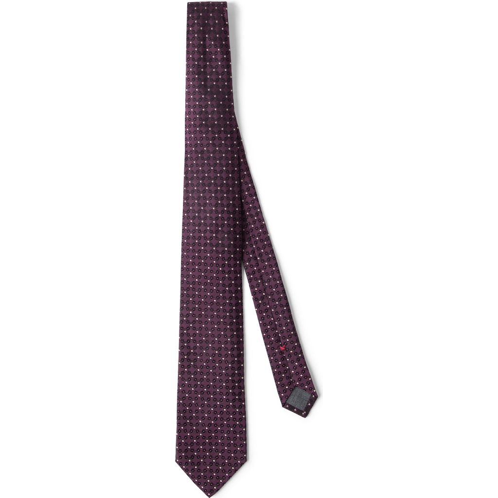 Brunello Cucinelli Necktie With Jacquard Pattern In Burgundy