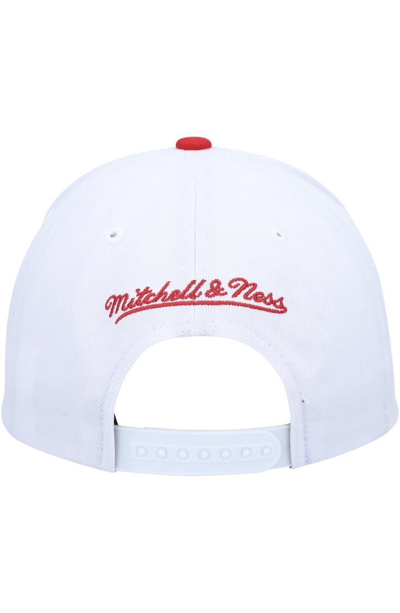 Mitchell & Ness Men's Mitchell & Ness White/Red Seattle SuperSonics Hardwood Classics Core 2-Tone 2.0 Pro Snapback Hat, Alternate, color,
