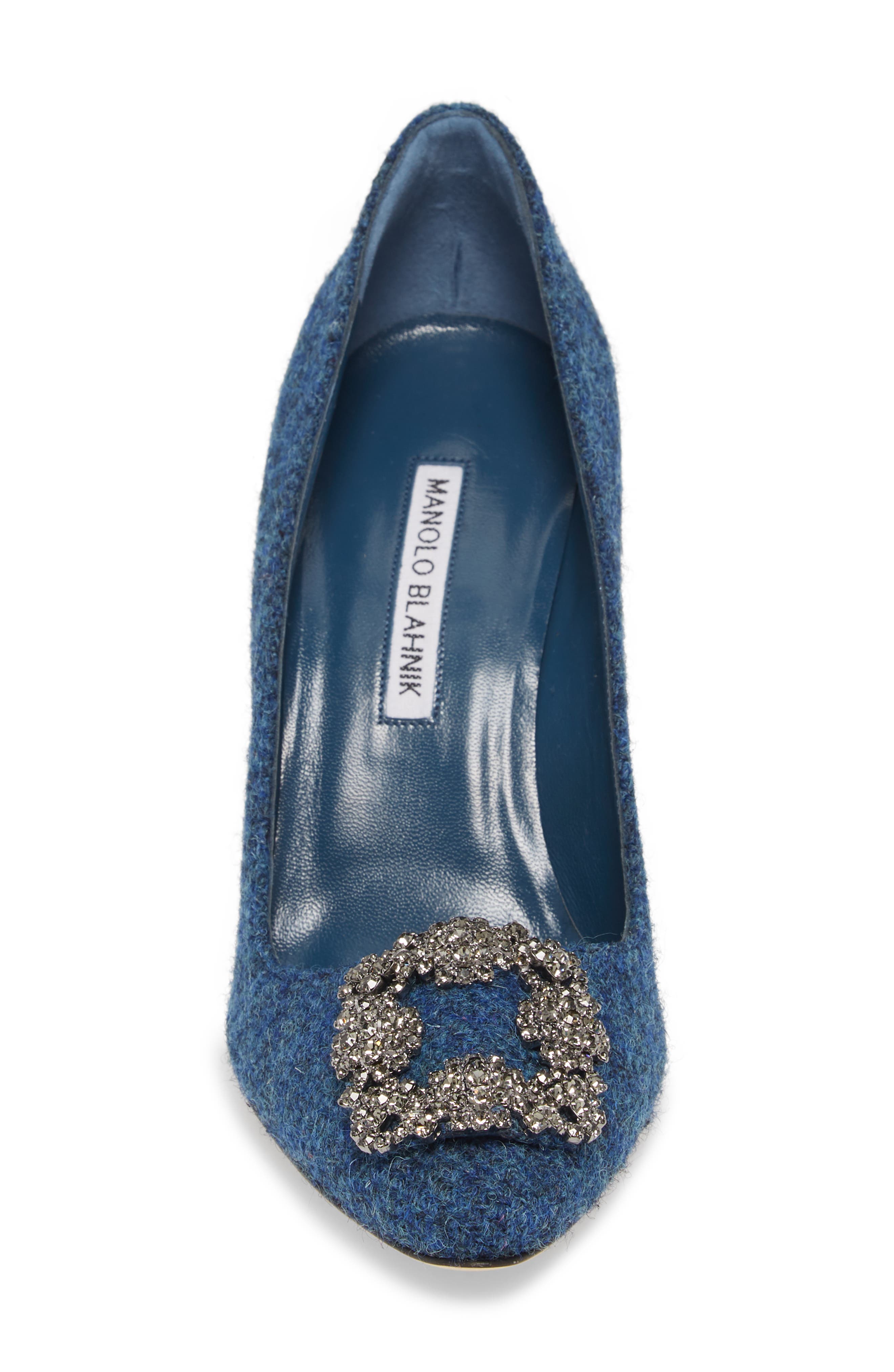 Manolo Blahnik Hangisi Jewel Buckle Pump, Alternate, color, 