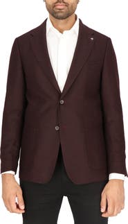 Scotch & Soda Solid Merlot Wool Sport Coat