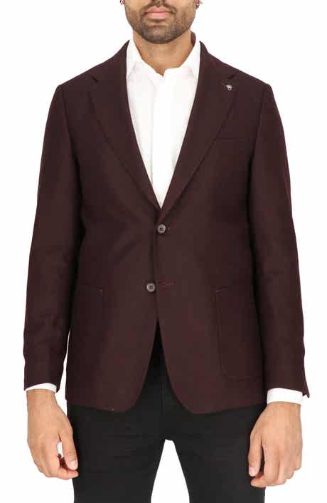 Scotch & Soda Solid Merlot Wool Sport Coat