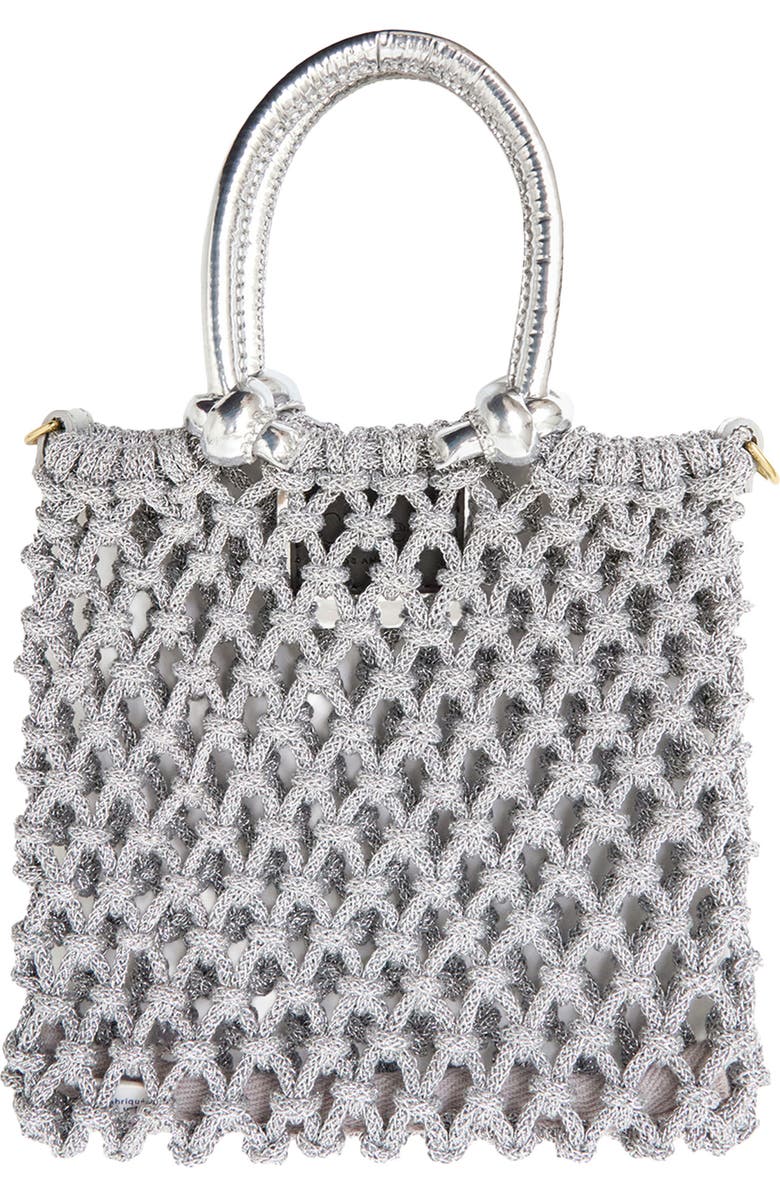 Clare V. Bianca Handbag, Main, color, Silver