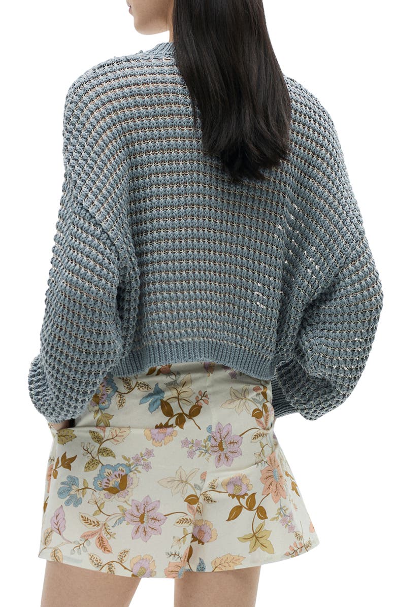 MANGO Oversize Openwork Cotton Blend Sweater, Alternate, color, 