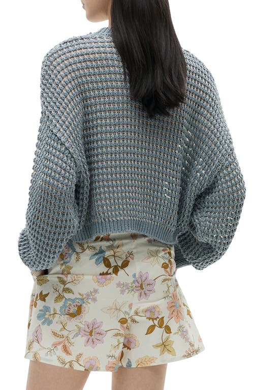 Mango Women's Oversized Openwork Knit Sweater In Sky Blue