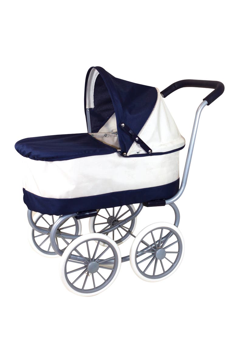 Lissi Classic Baby Doll Pram, Navy & White, Push Stroller, Adjustable Canopy, Alternate, color, Multicolored