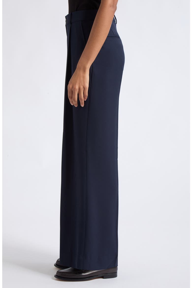 Double-Faced Georgette High Waist Wide Leg Pants, Alternate, color, LAUREN NAVY BLUE