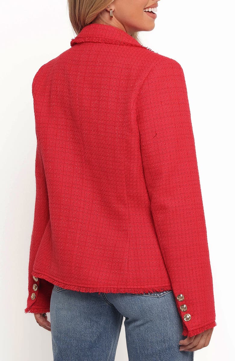 Petal & Pup Simona Tweed Blazer, Alternate, color, Red