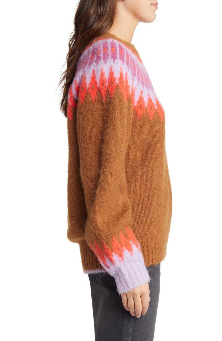 AllSaints Falka Fair Isle Oversize Sweater, Alternate, color,