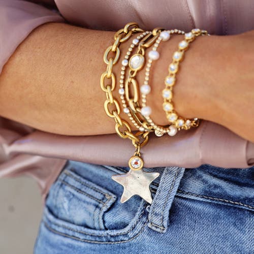 Bowood Lane Prescott Bracelet With Cz In Gold