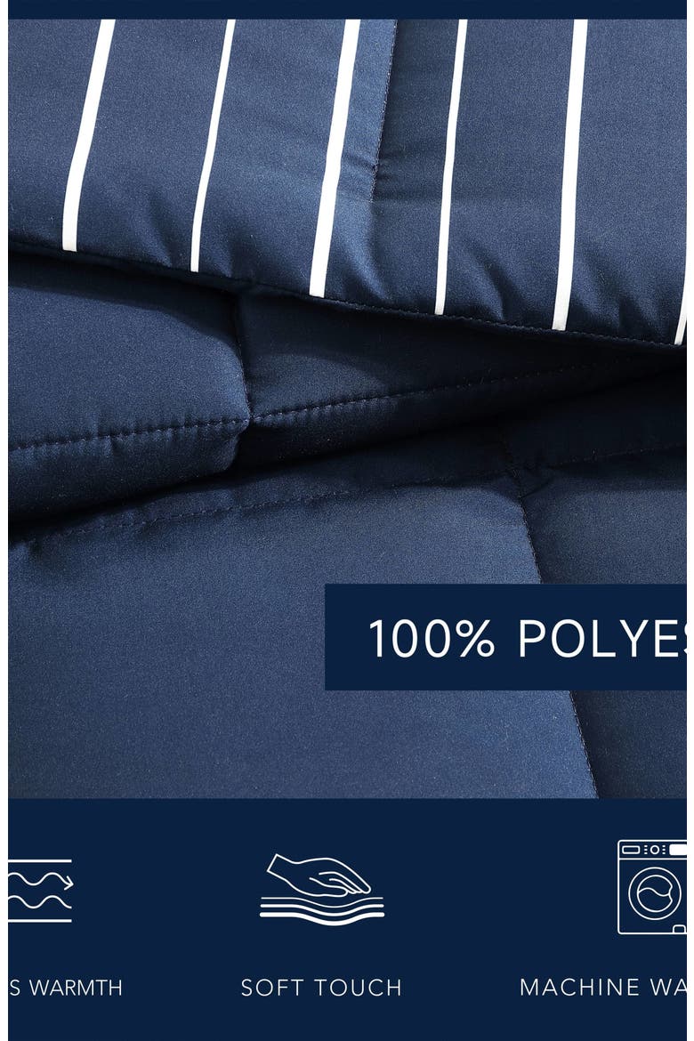 Longdale Stripe Comforter & Sham Set, Alternate, color, NAVY BLUE
