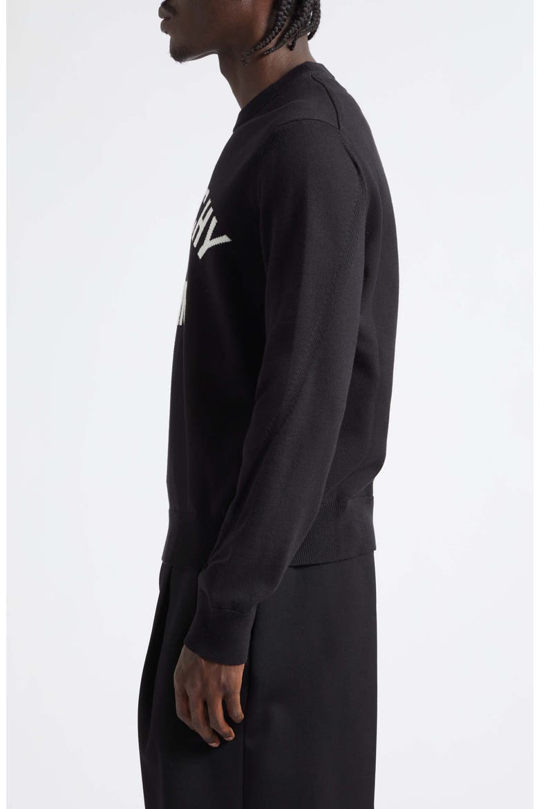 Couture Intarsia Crewneck Sweater, Alternate, color, BLACK