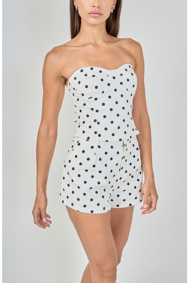 Dot Tube Top, Alternate, color, WHITE/ BLACK