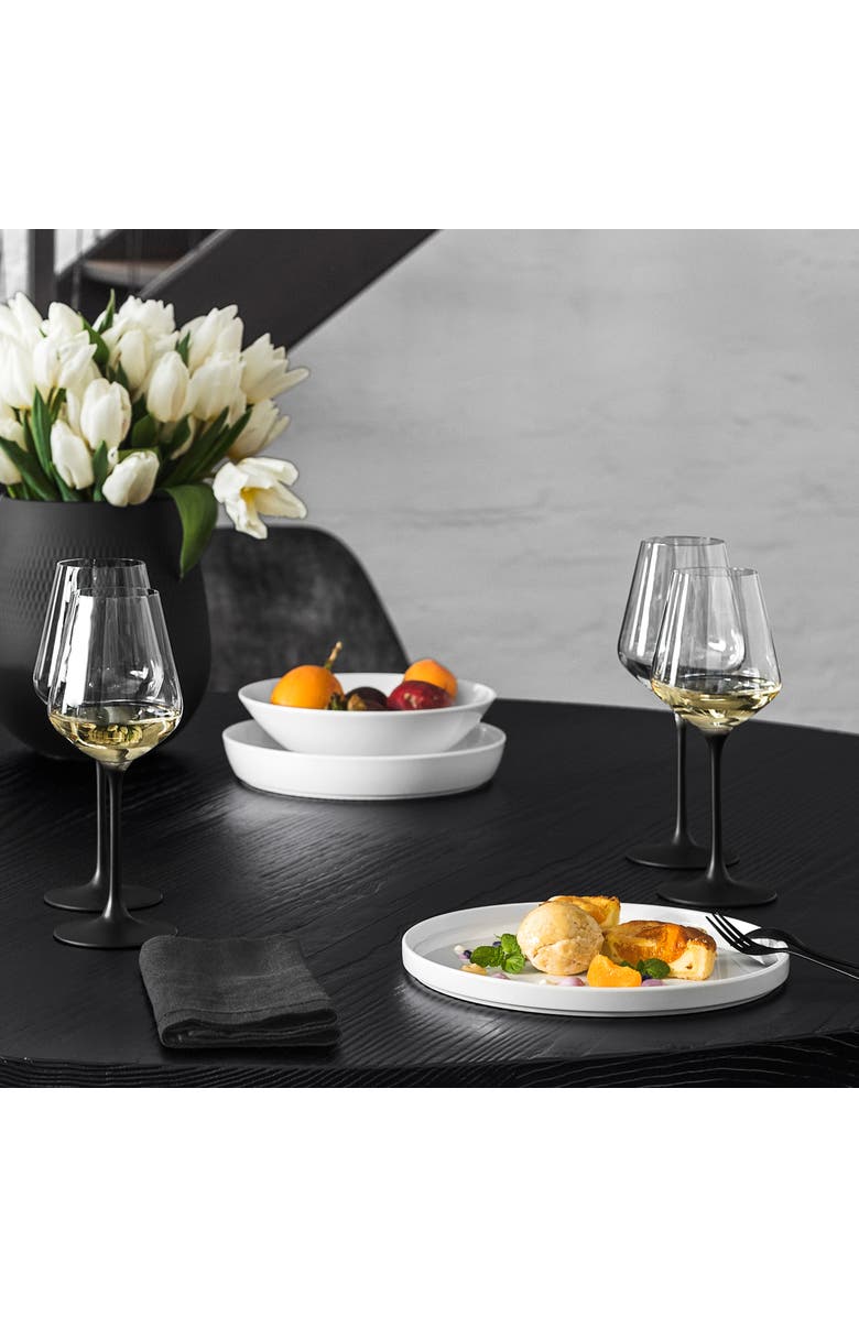 Villeroy & Boch Manufacture Rock White Wine Goblet Set of 4, Alternate, color, Clear