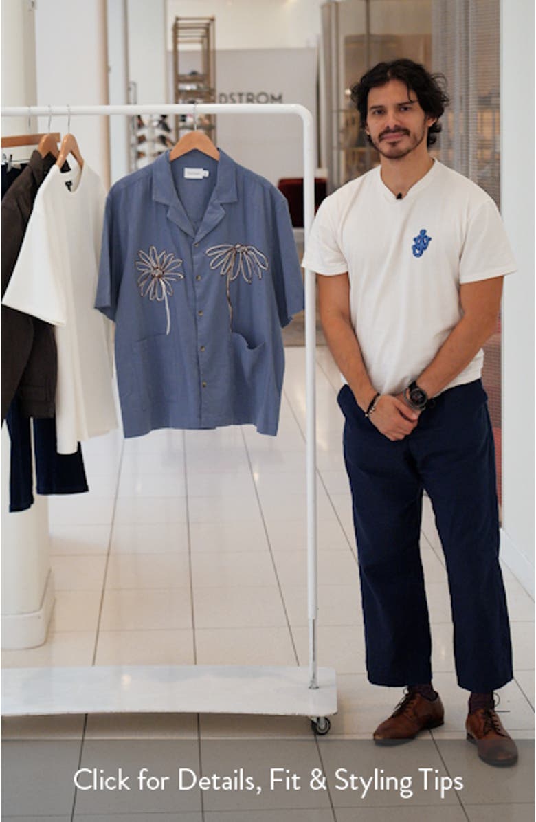 Floral Rope Embroidered Camp Shirt, sales video thumbnail