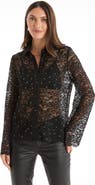 The Noli Shop Jena Lace Button Up Shirt