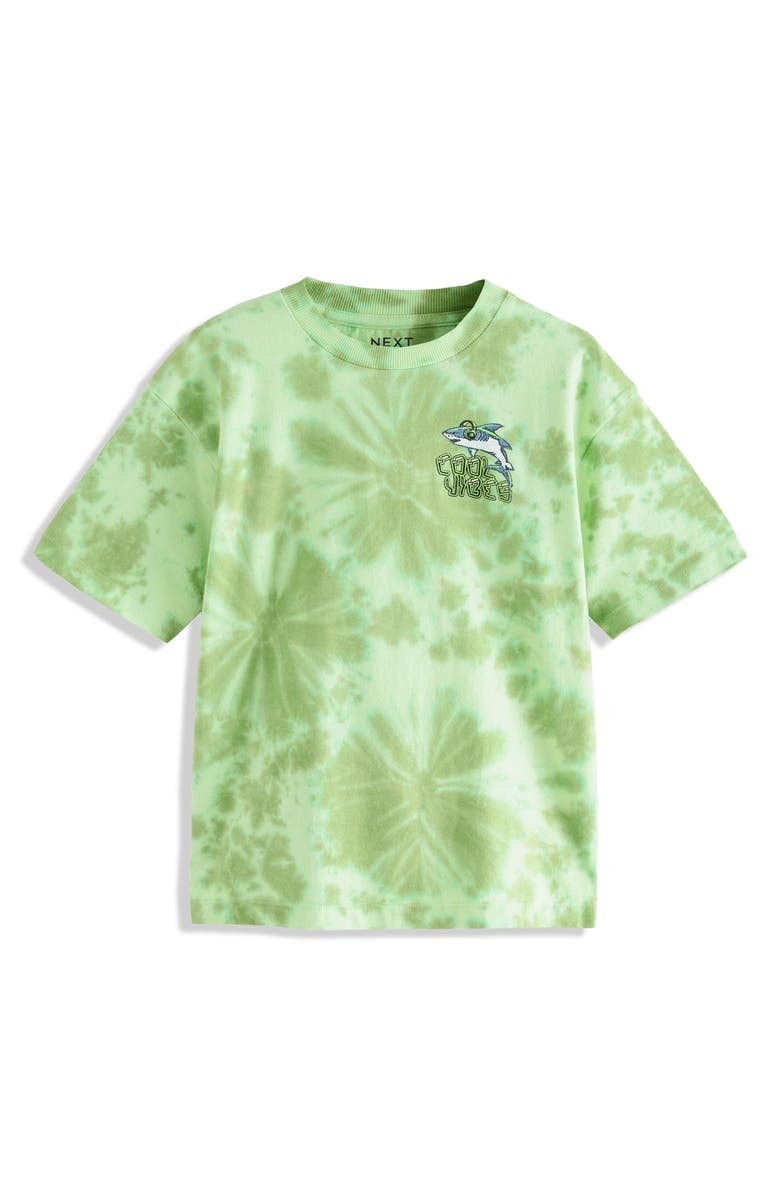 NEXT Kids' Tie Dye Shark Cotton Graphic T-Shirt, Main, color, Green