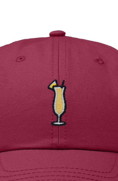 Dalix Pina Colada Embroidered Dad Cap In Maroon