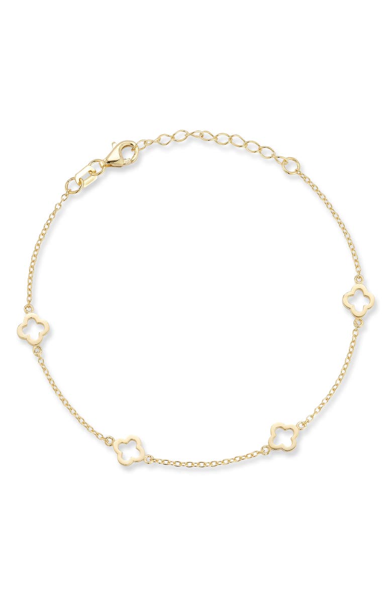 GLAZE JEWELRY Clover Station Bracelet, Main, color, Gold