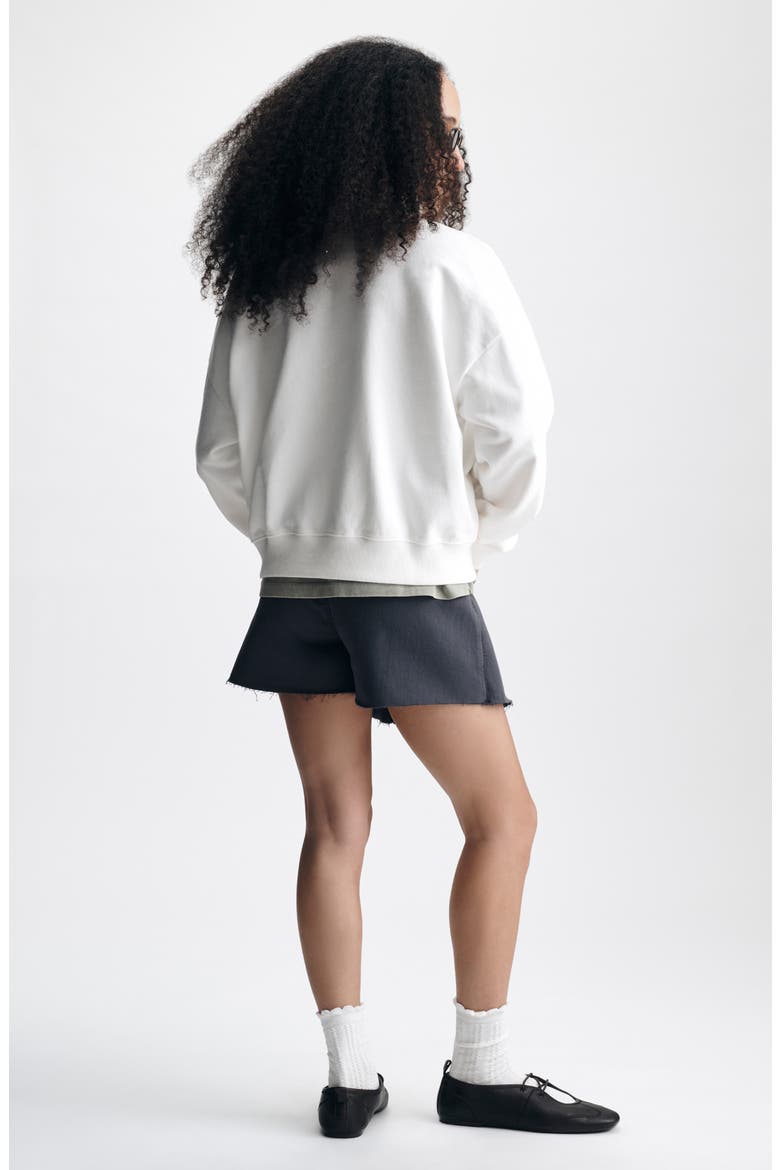 Brooklyn Oversize Half Zip Cotton Sweatshirt, Alternate, color, ANTIQUE WHITE