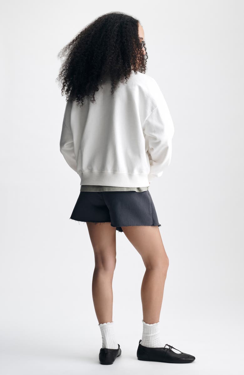 Brooklyn Industries Brooklyn Oversize Half Zip Cotton Sweatshirt, Alternate, color, Antique White