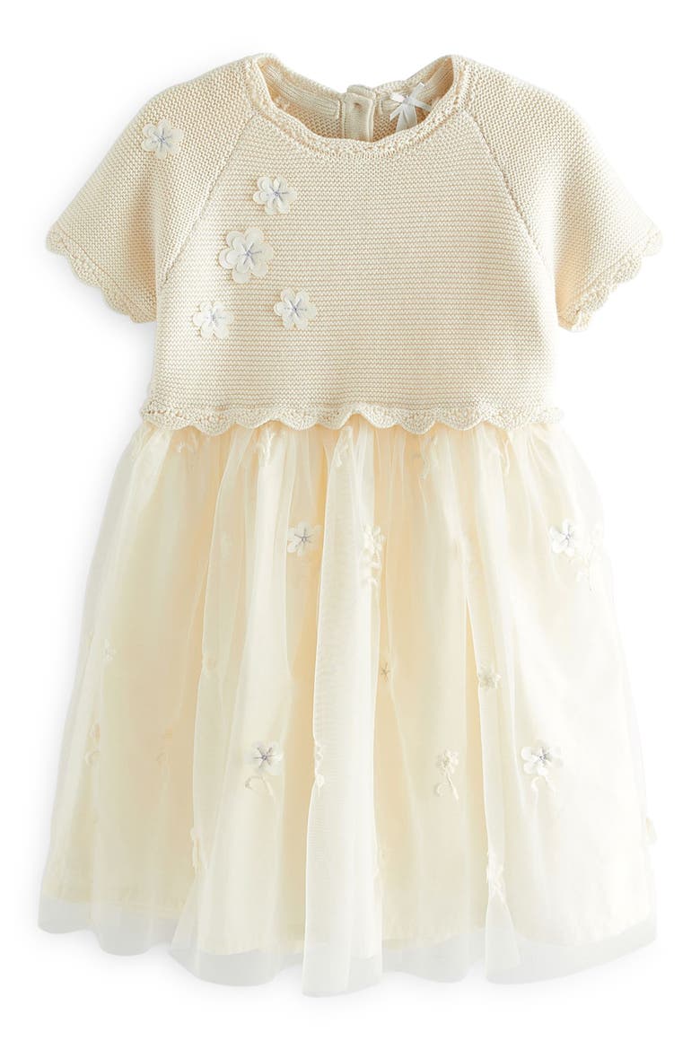 Kids' Floral Embroidered Party Dress, Main, color, IVORY