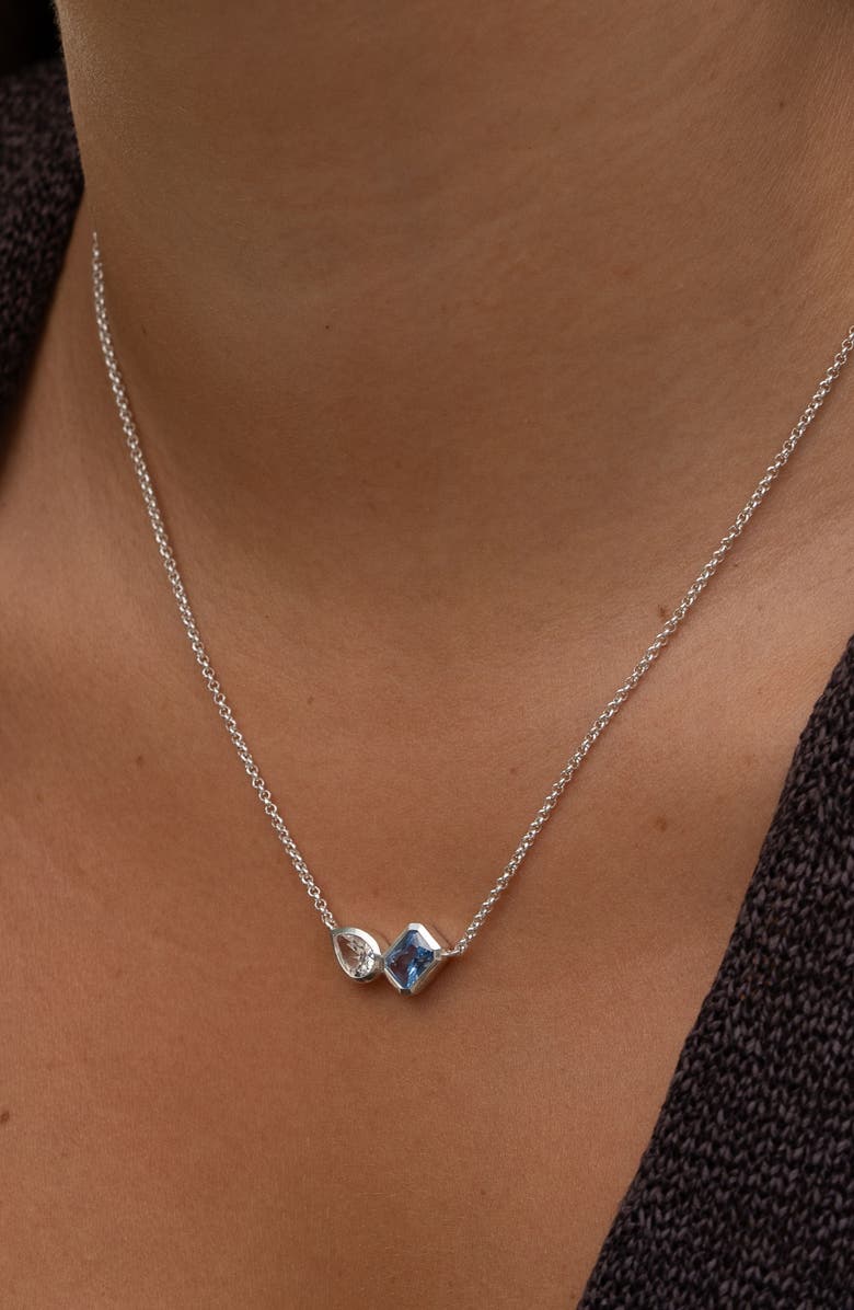 Dower & Hall Blue & White Topaz Duo Tutti Frutti Necklace, Alternate, color, Sterling Silver