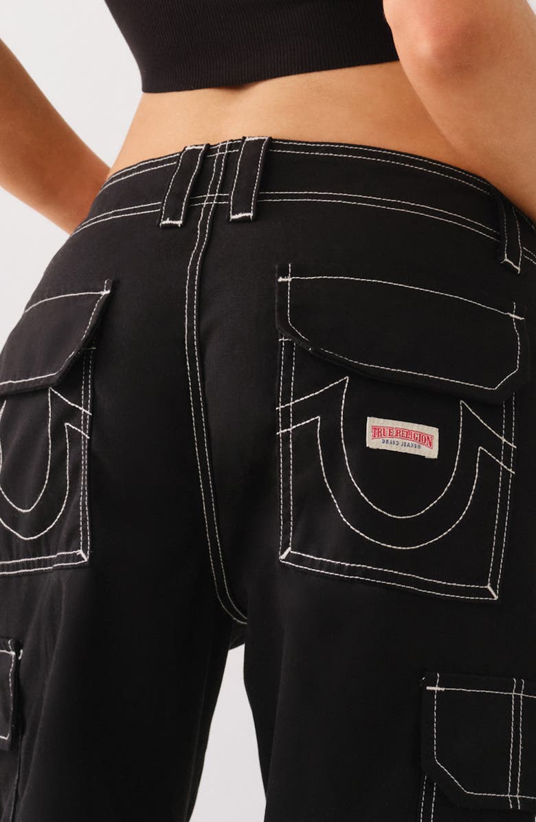 True Religion Military Cargo Pants, Alternate, color, Jet Black/ Moonlite Mauve