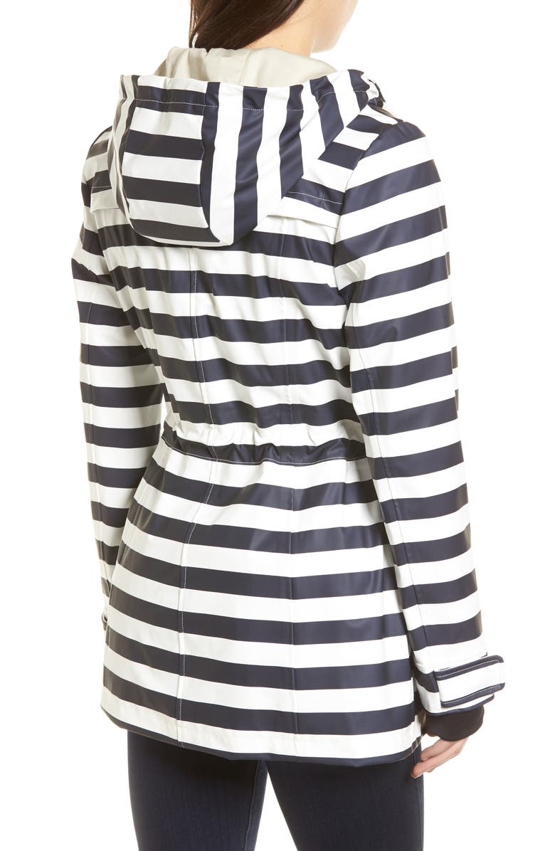 1 Madison 30 Stripe Hooded Raincoat, Alternate, color,