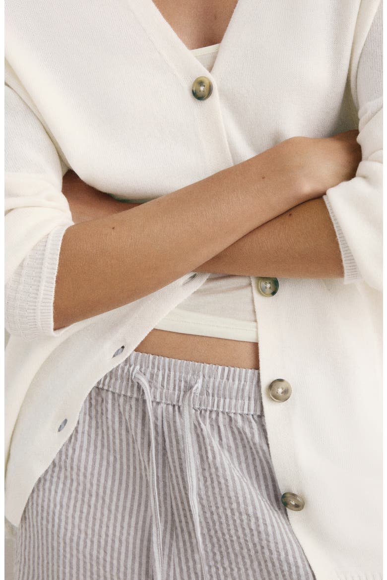 Oversize V-Neck Wool Blend Cardigan, Alternate, color, IVORY WHITE