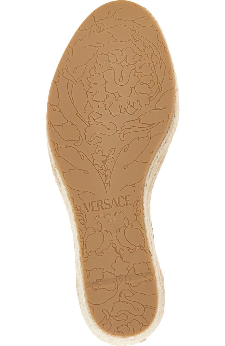 Versace Medusa '95 Suede Espadrille Wedge Sandal, Alternate, color, Spice Brown-Versace Gold