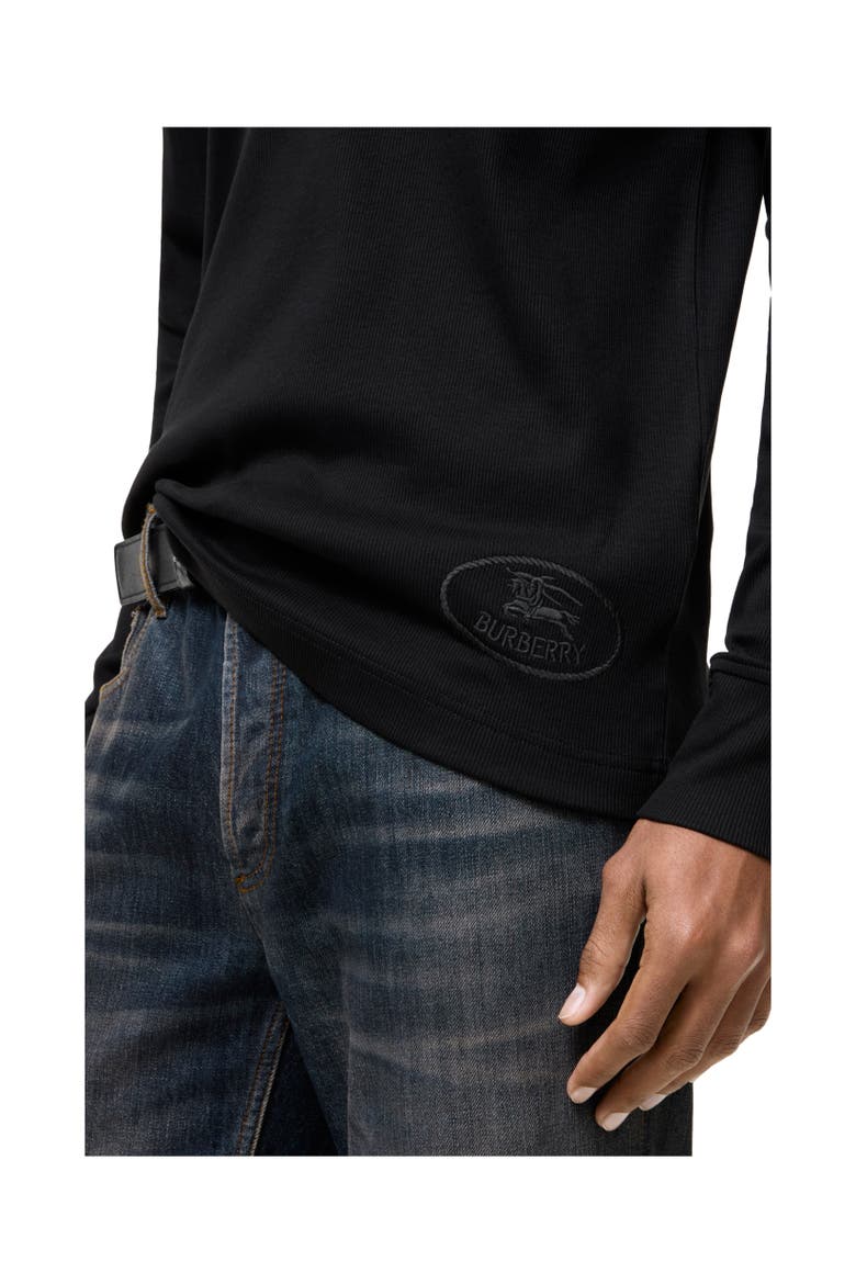 Long-sleeve Cotton top, Alternate, color, Black