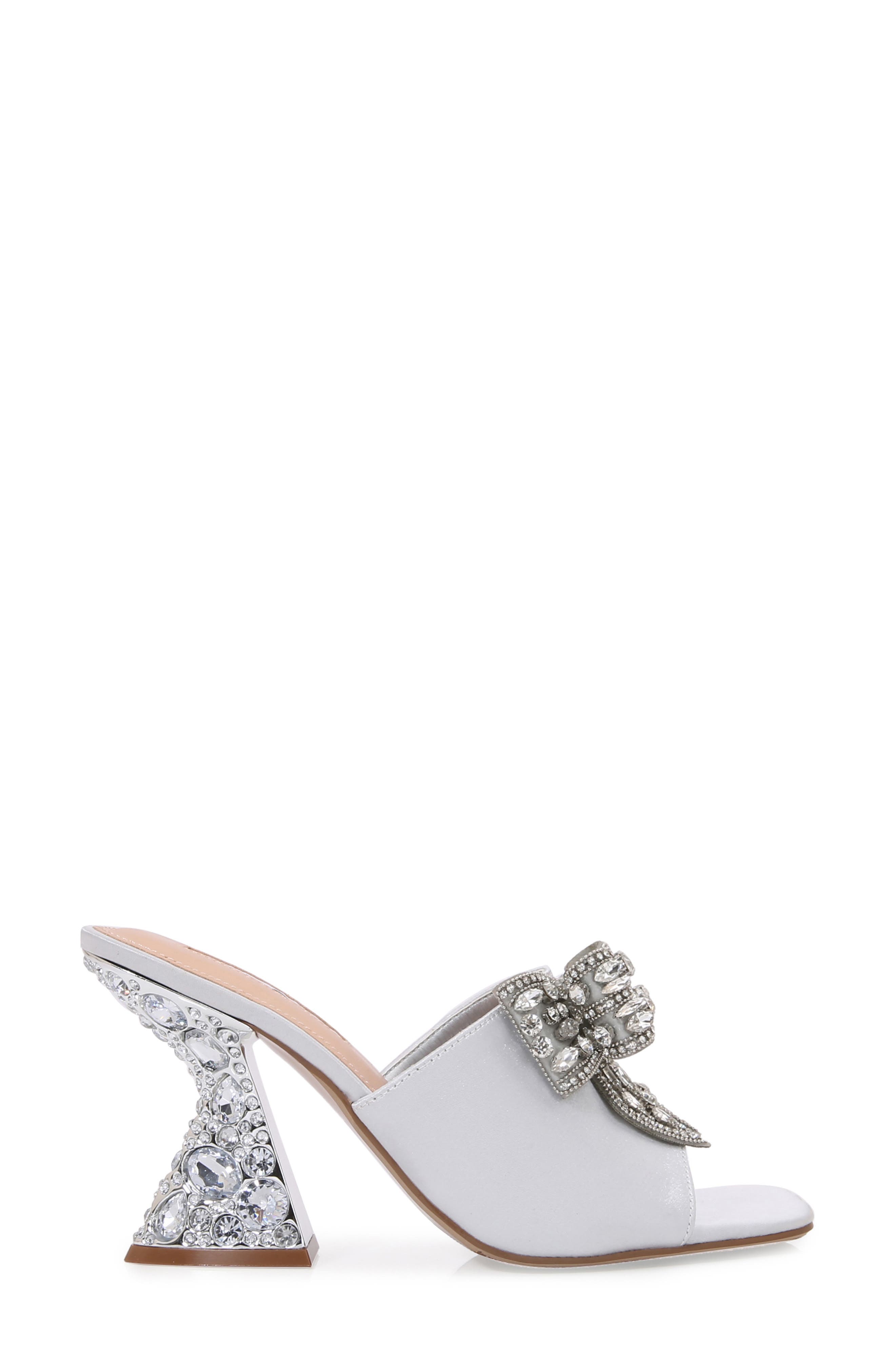 LADY COUTURE Spark Crystal Bow Mule, Alternate, color, Silver