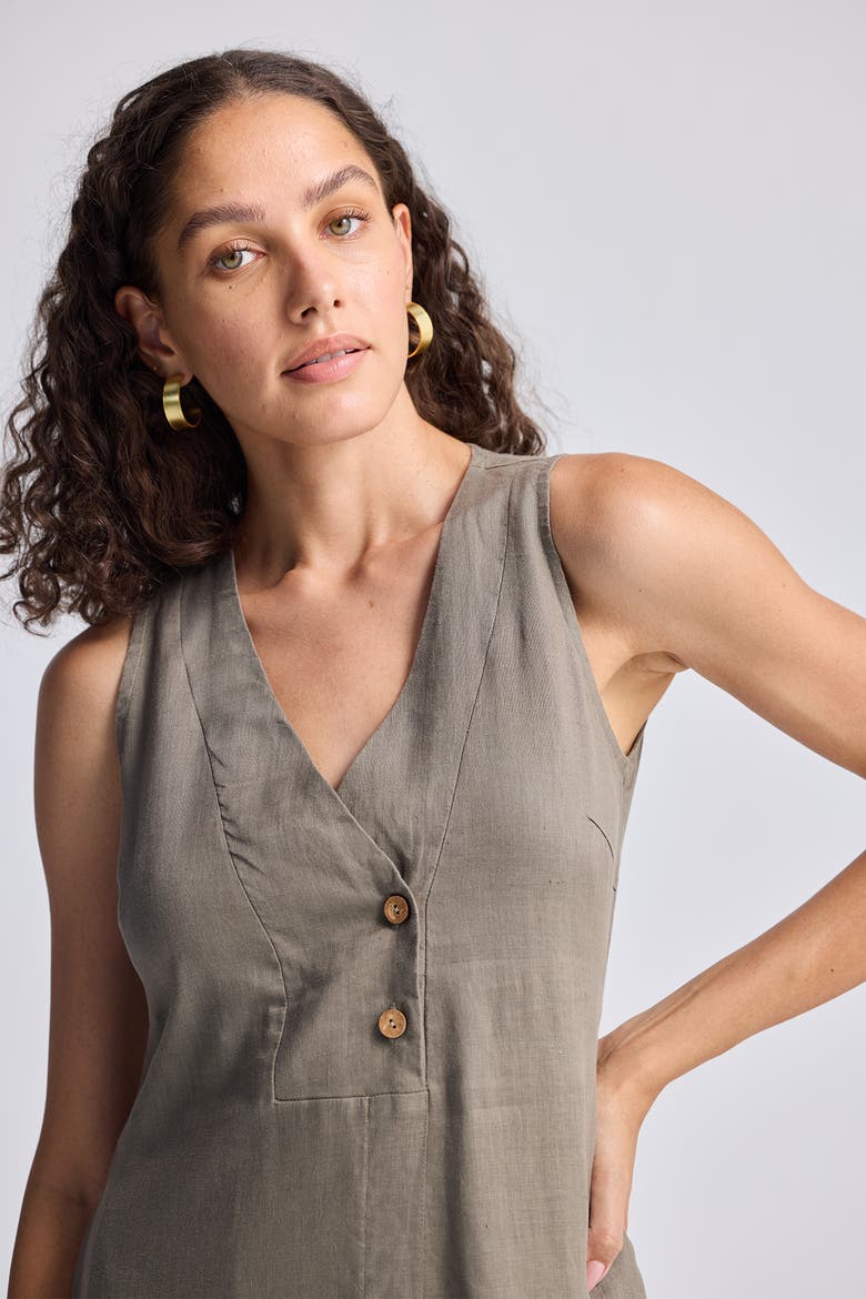 Straight Dress with Front Slit, Alternate, color, Dark Green
