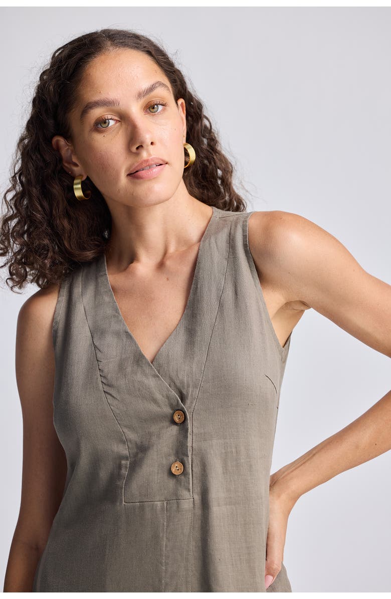Reistor Straight Dress with Front Slit, Alternate, color, Dark Green