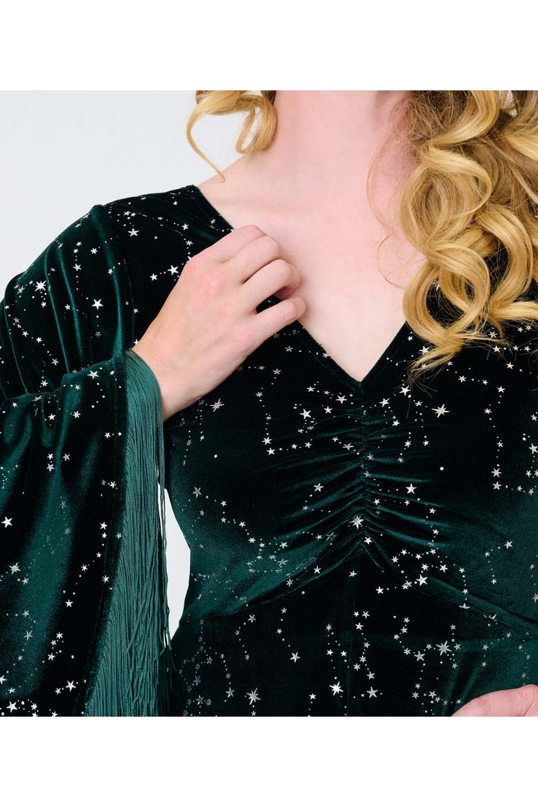 Stevie Maxi Dress, Alternate, color, Green w/ Stars Ruched