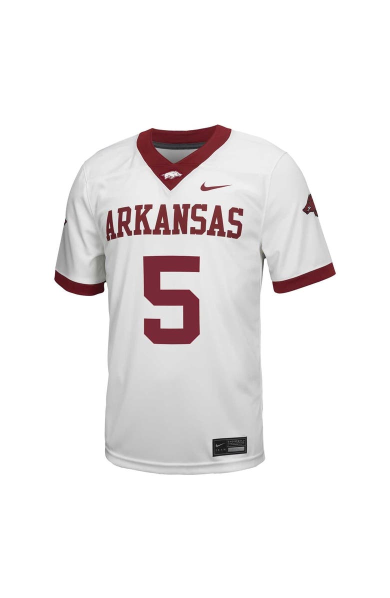 Nike Men's Nike #5 White Arkansas Razorbacks Untouchable Football Jersey, Alternate, color, White