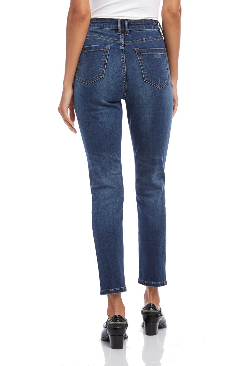Distressed High Waist Skinny Jeans, Alternate, color, DENIM