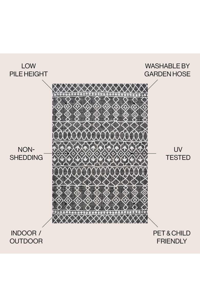 JONATHAN Y Kafel Bohemian Indoor/Outdoor Area Rug, Alternate, color, Black/Ivory