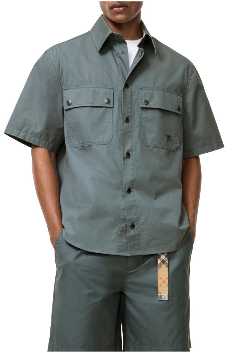 Relaxed Fit Tropical Gabardine Shirt, Main, color, Seafarer blue