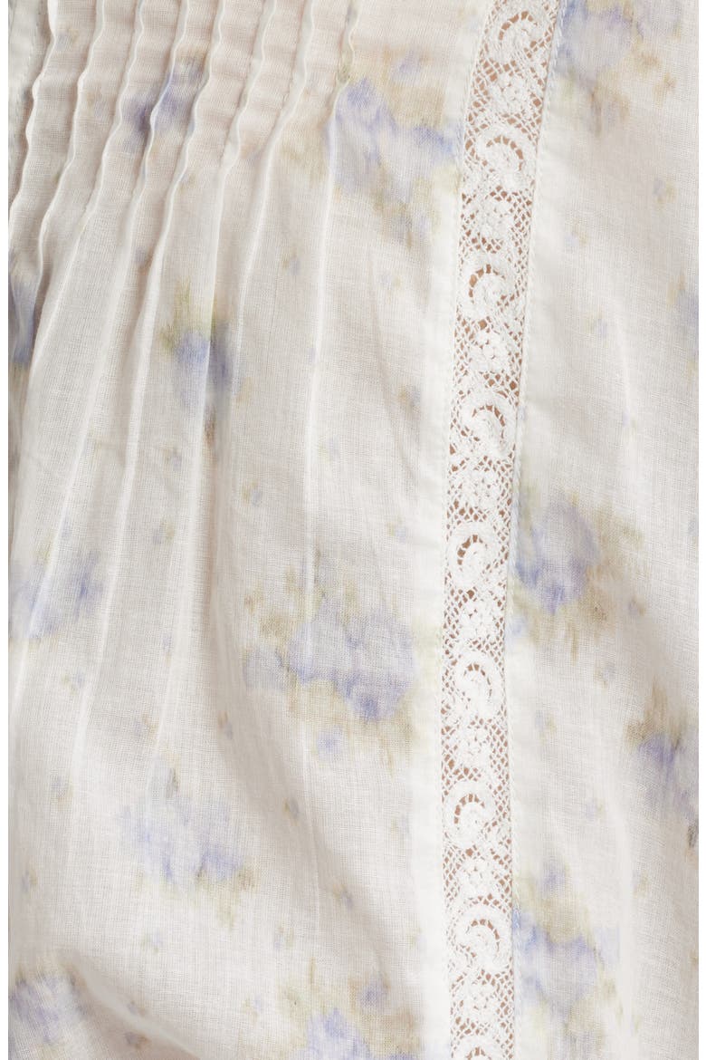 Lita Floral Long Sleeve Cotton Button-Up Top, Alternate, color, ARCTIC VANILLA