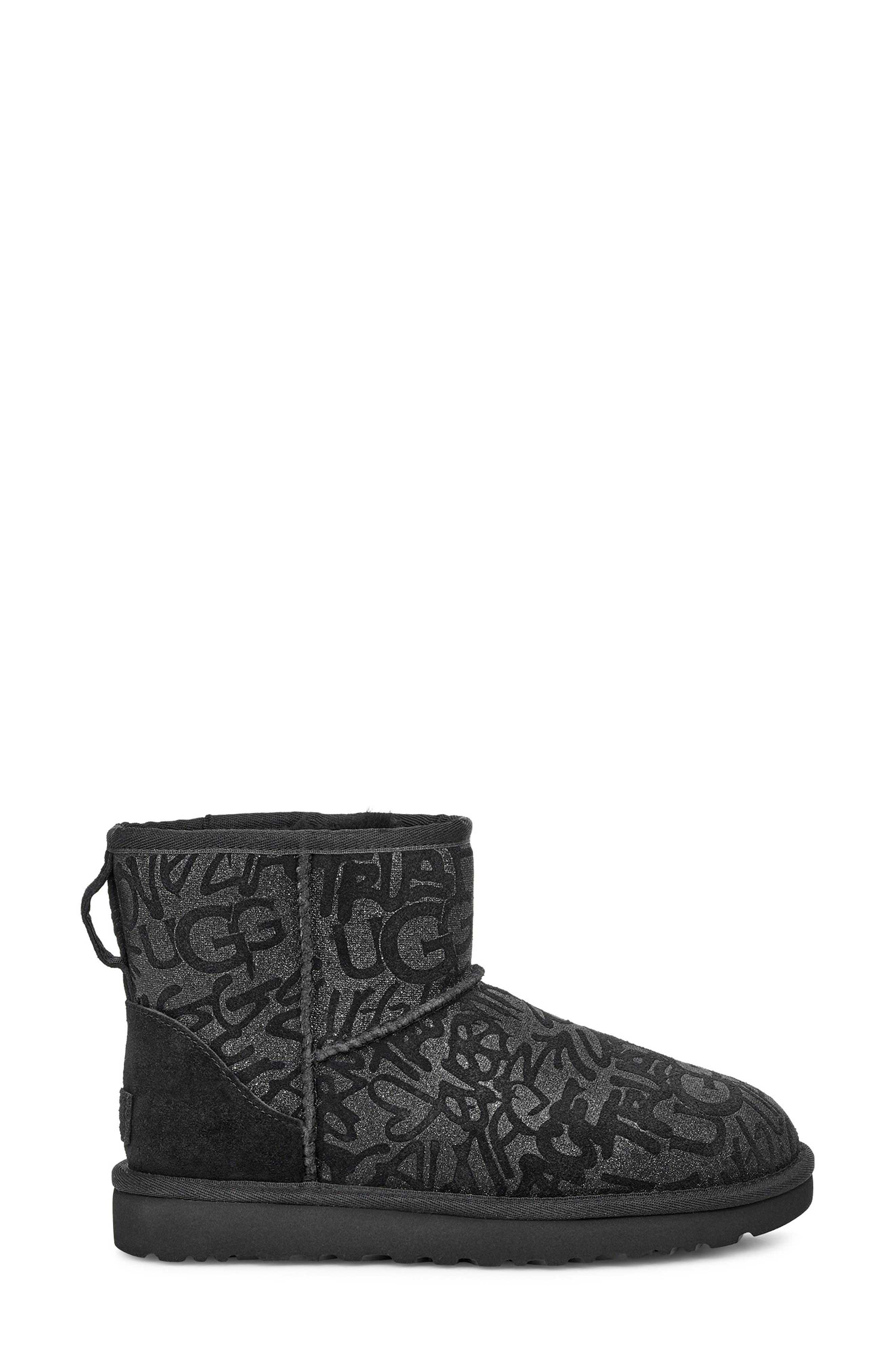 UGG<sup>®</sup> Classic Mini Sparkle Graffiti Boot, Alternate, color, 